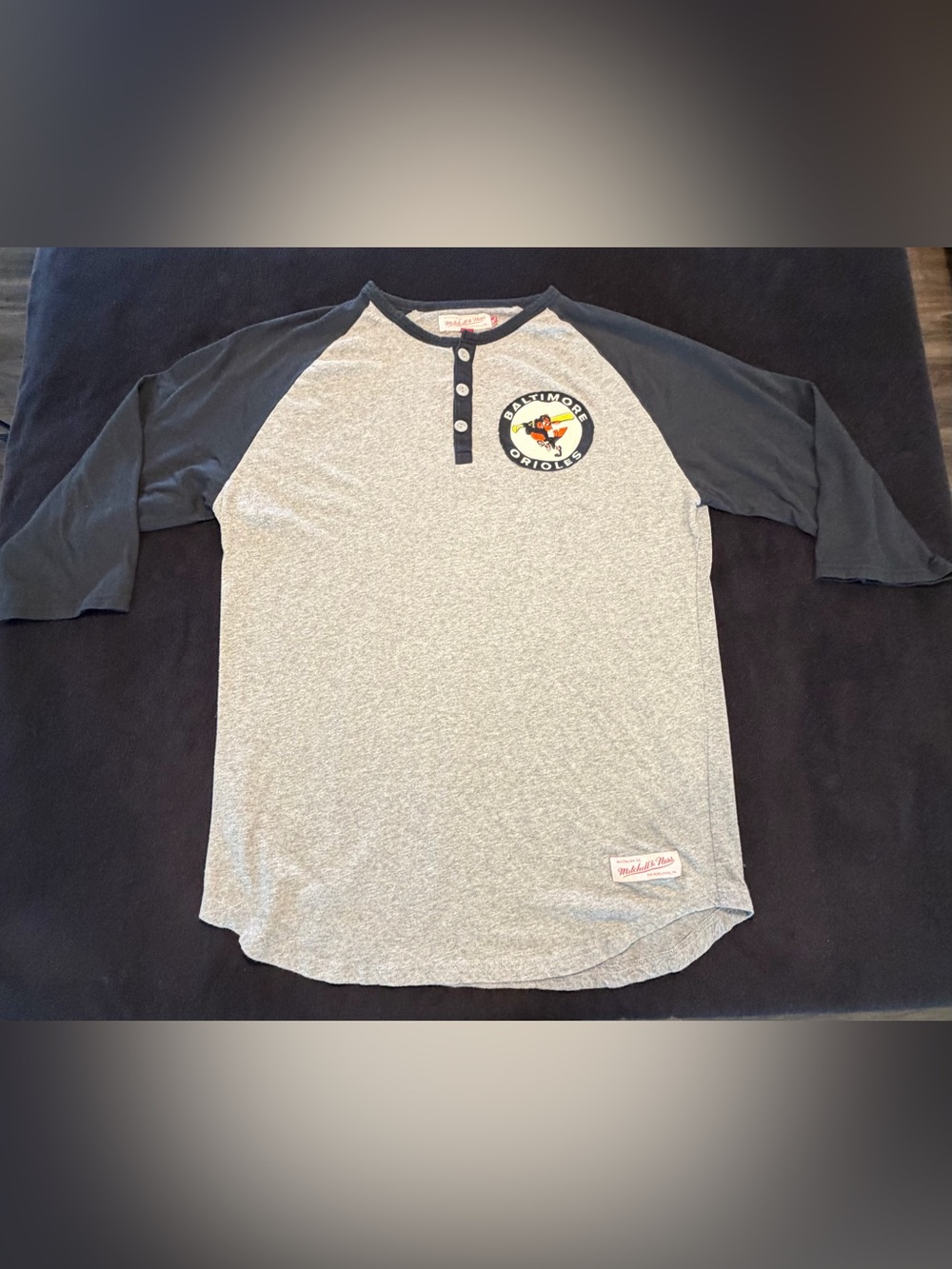 Mitchell & Ness Baltimore Orioles Cooperstown Raglan Henley Men’s 2XL NWOT